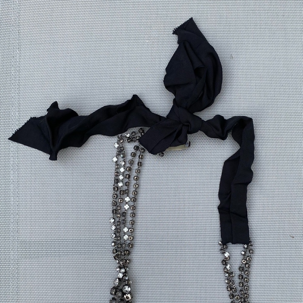 Simply Vera Silver Sparkle Necklace with Black Tie - Picture 2 of 12